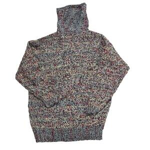 Express Sweater Vintage 90s Oversize Wool Alpaca Wide Turtleneck Women XS Boho‎